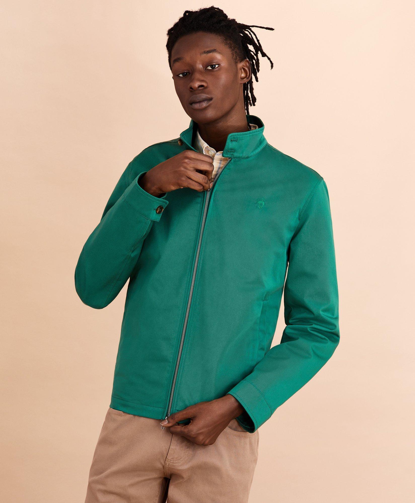 Green cotton shop bomber jacket