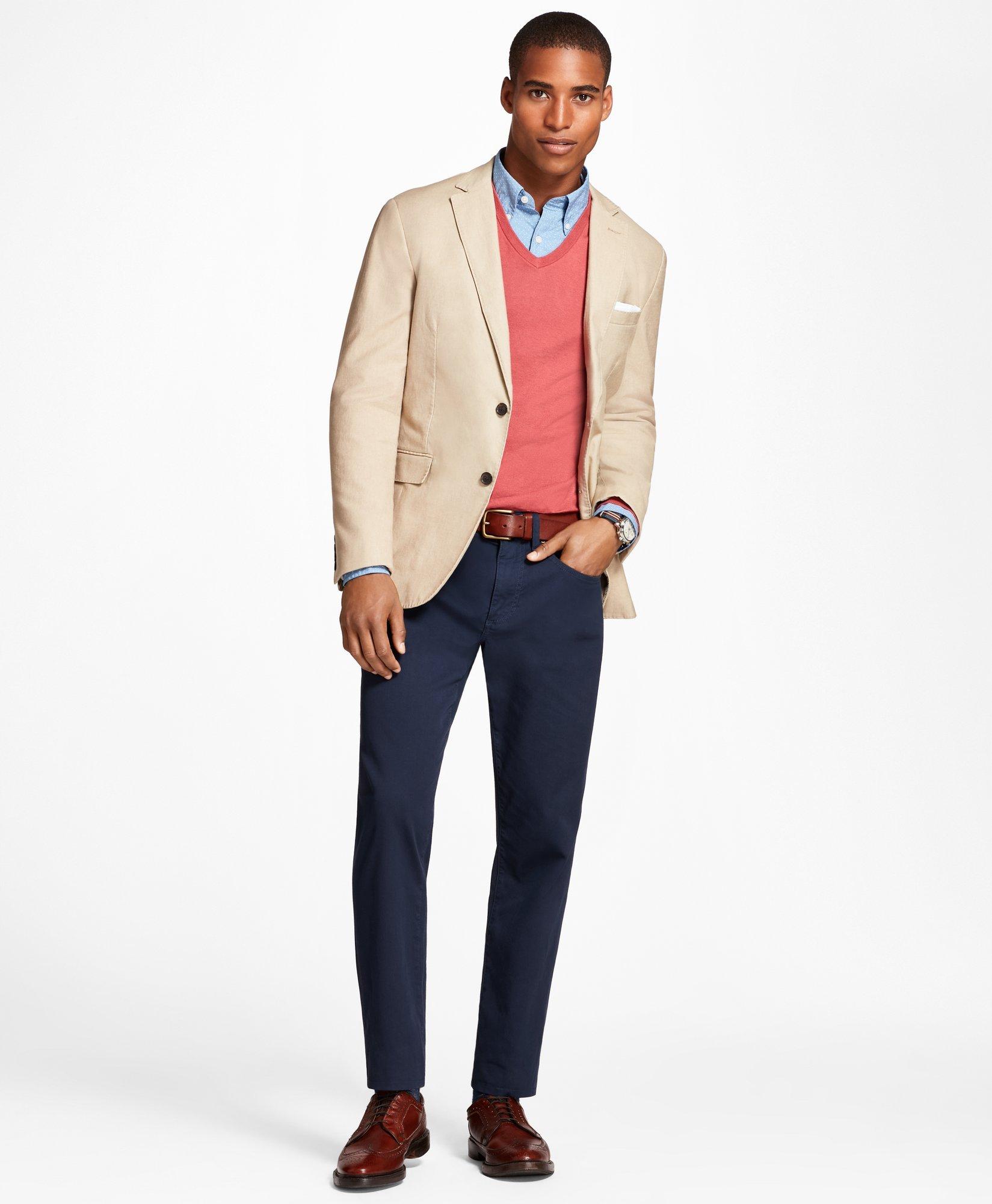 Heathered Stretch Cotton Twill Sport Coat