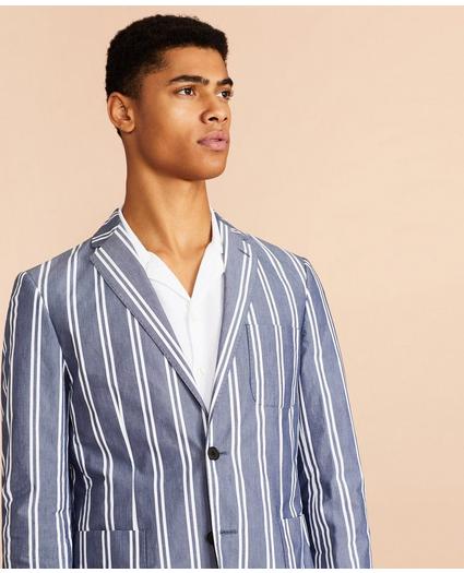 Striped Cotton Chambray Sport Coat, image 2