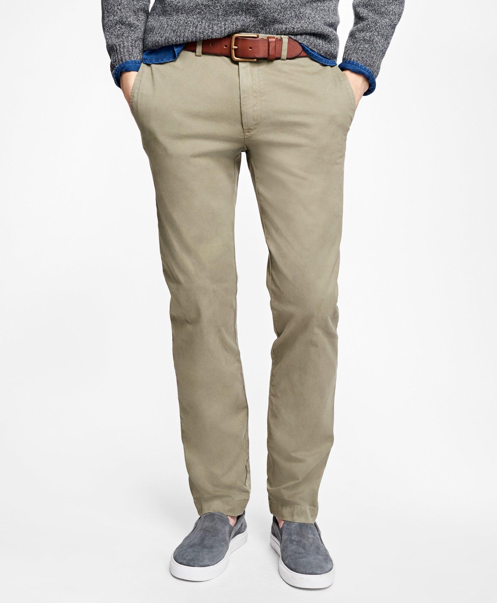 slim garment dyed stretch chino