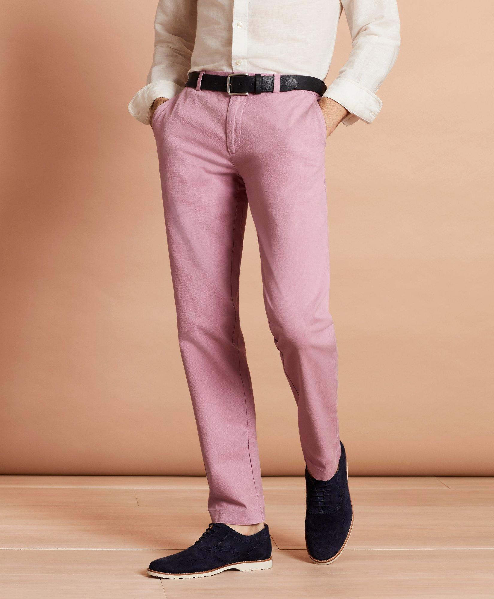 Garment-Dyed Cotton-Linen Stretch Chinos, image 1