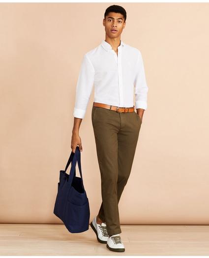 Slim Garment-Dyed Cotton-Linen Stretch Chinos, image 2