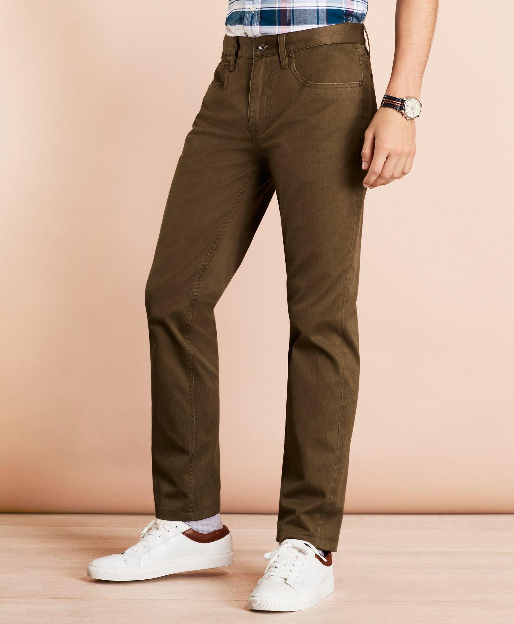 Herringbone Five-Pocket Pants