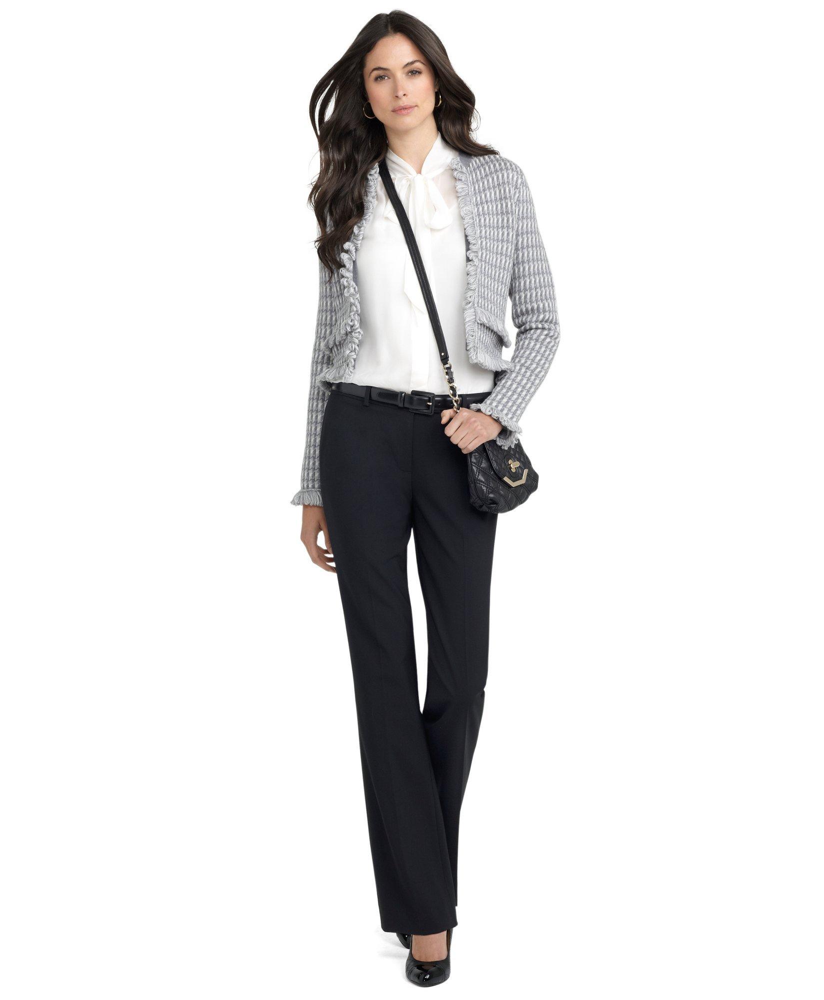 BOOT-CUT TROUSERS - LUCIA FIT - Grey pinstripe –