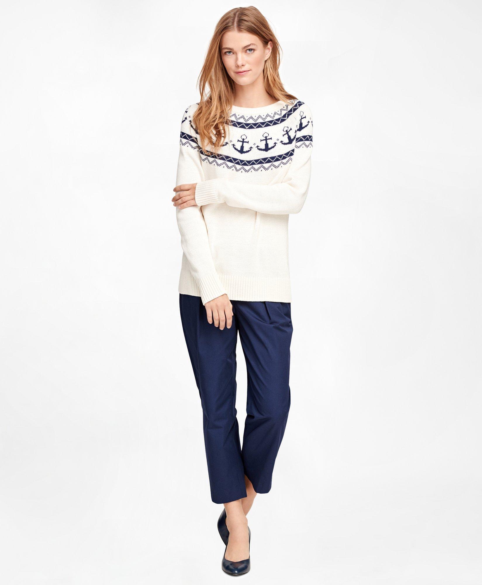 Women's Cotton Wide Leg Pants Brooks Brothers