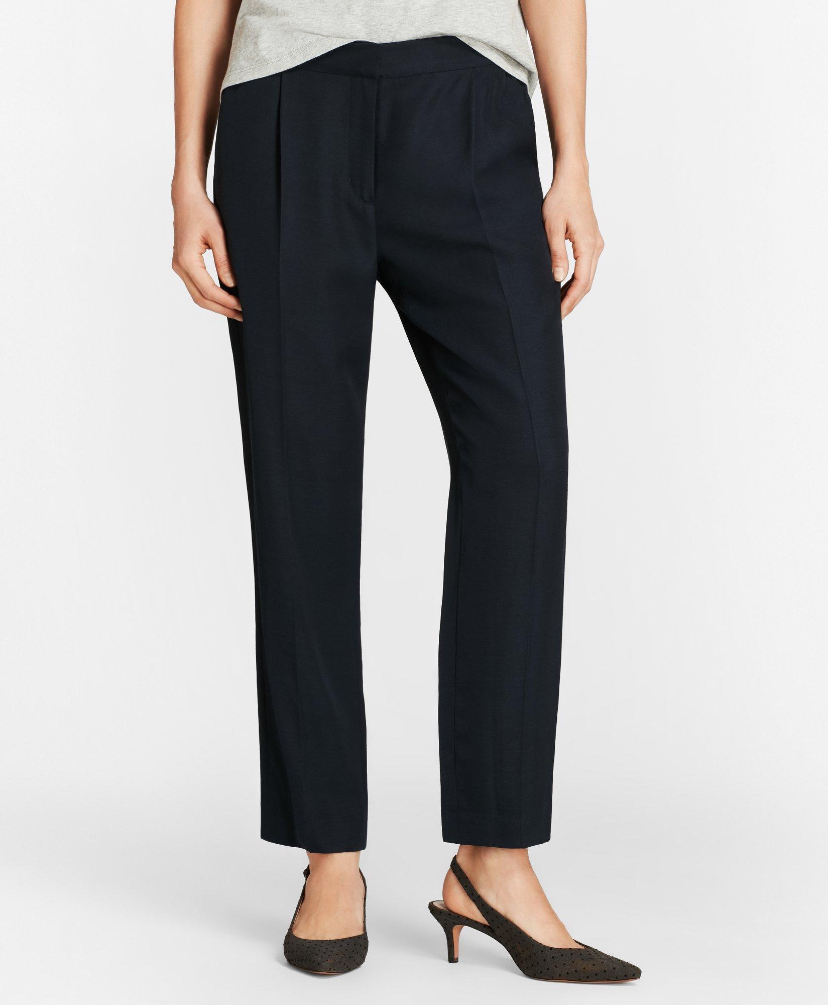 Pleat-Front Straight-Leg Trousers