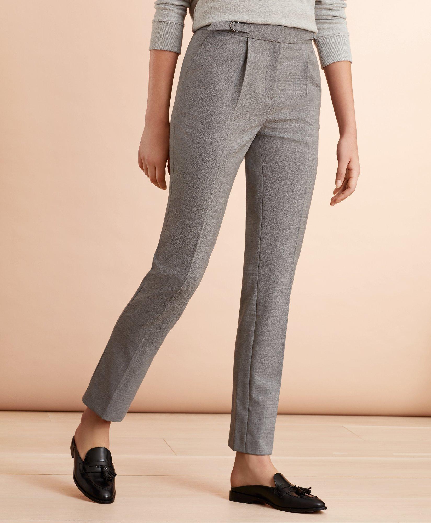 grey pleated pants womens