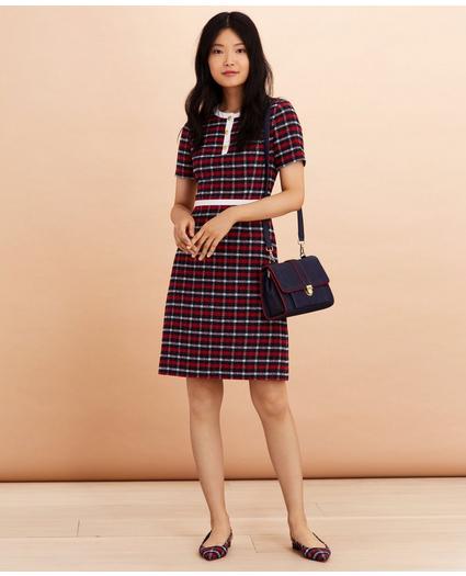 Checked Boucle A-Line Dress, image 1