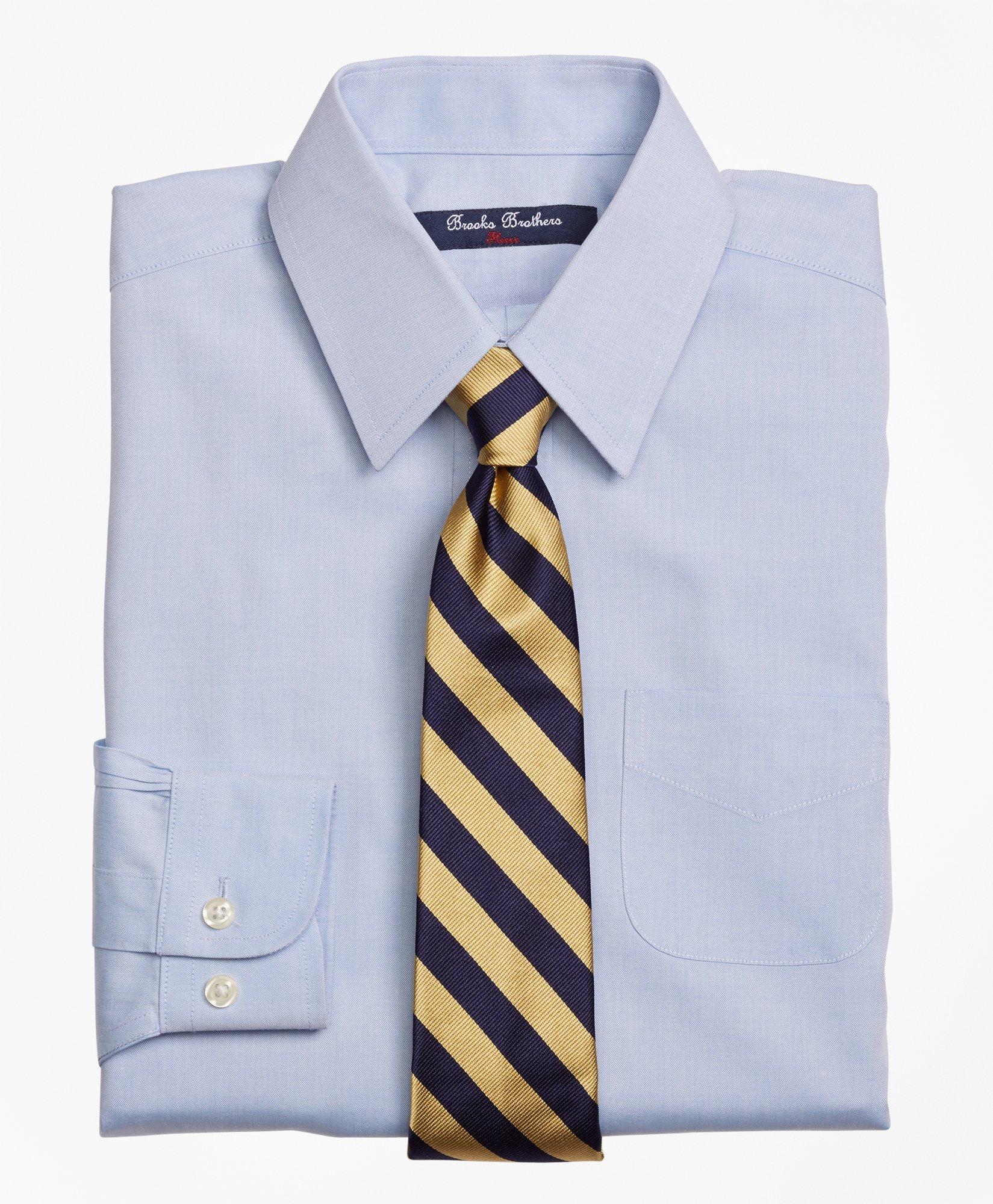 Brooks Brothers Boys Non-iron Supima Pinpoint Cotton Forward Point Dress Shirt In Light Blue