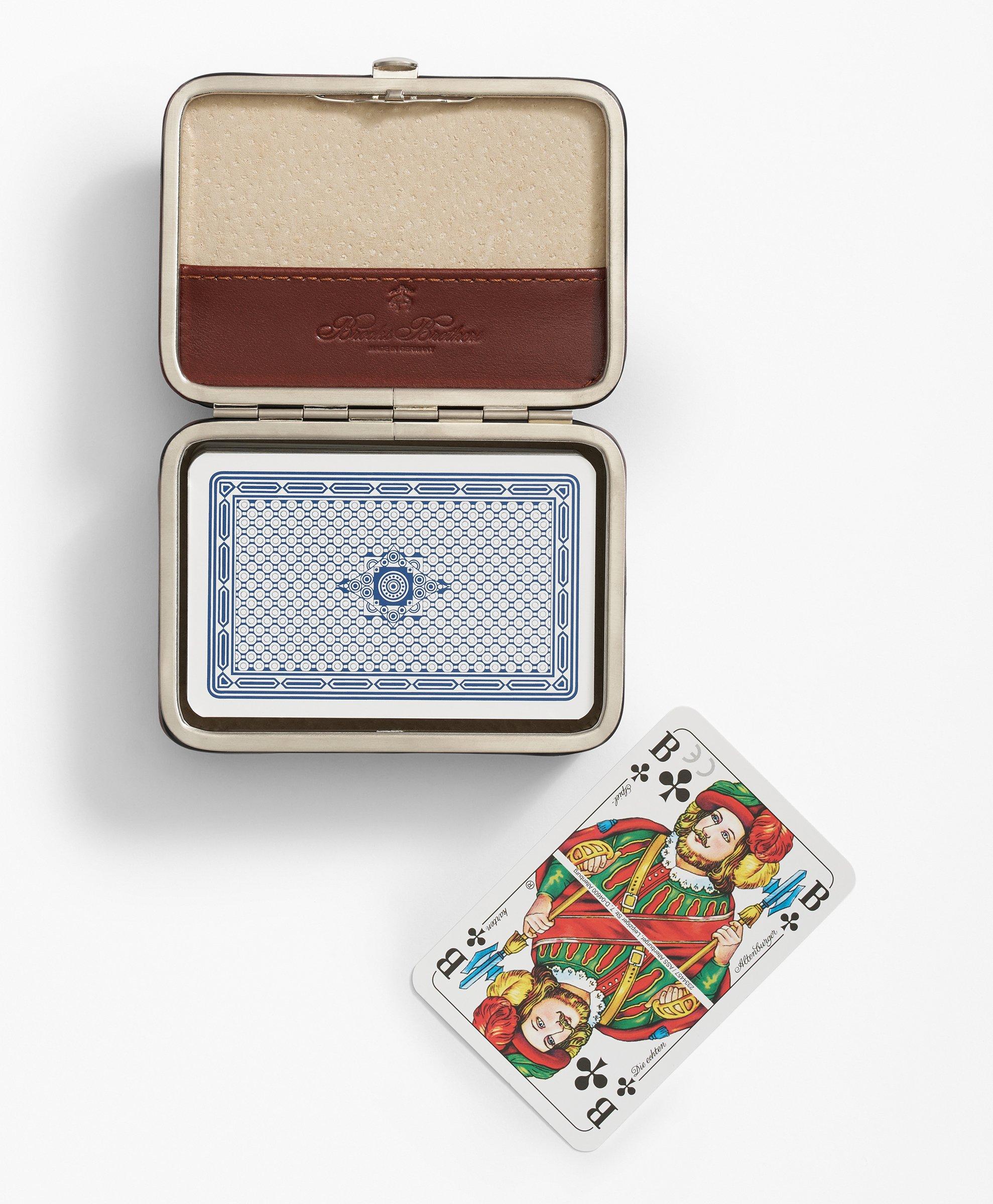 Brooks Brothers Travel Playing Cards With Calfskin Case Shoes