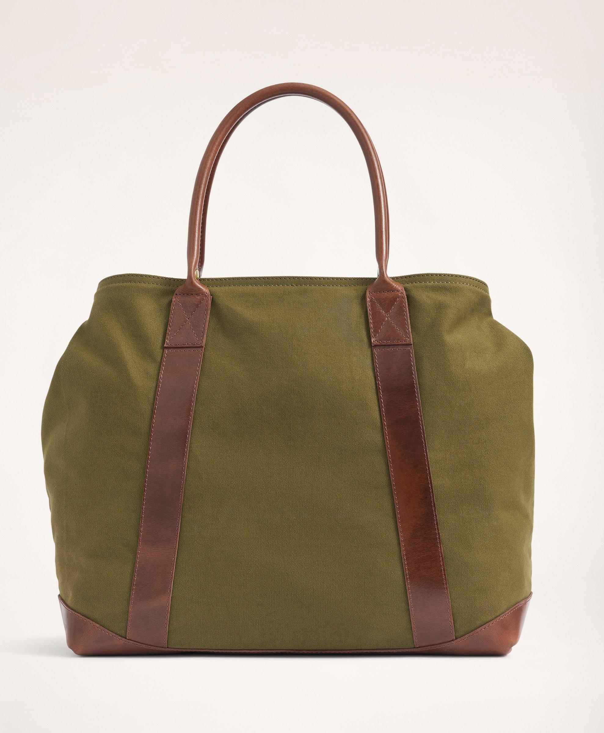 Canvas And Leather Tote Bag