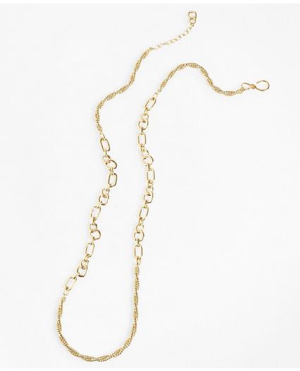 Gold-Plated Link and Rope Chain Necklace, image 1