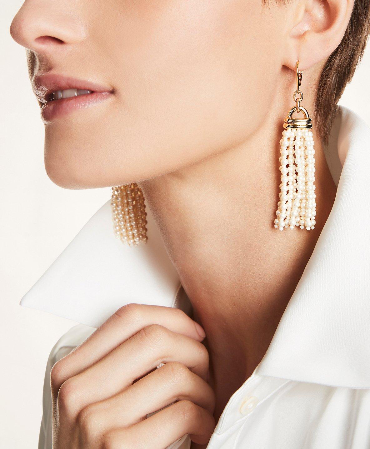 Pearl Tassel Earrings, image 2