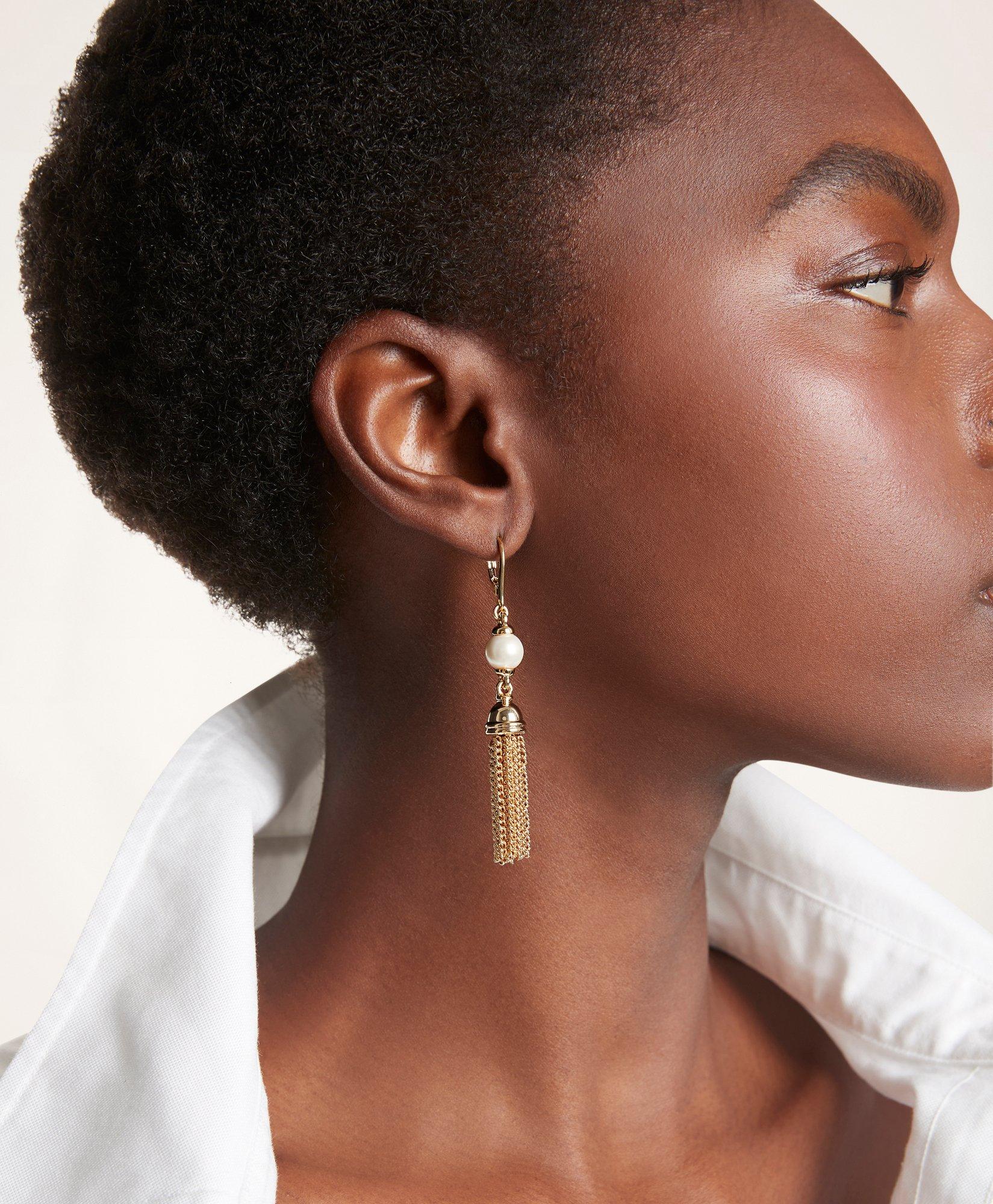 Gold chain deals tassel earrings