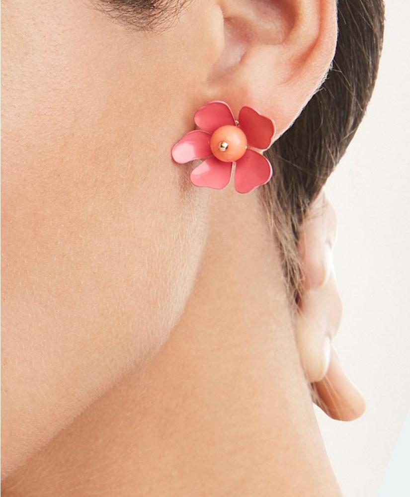 Enamel Flower Stud Earrings, image 2