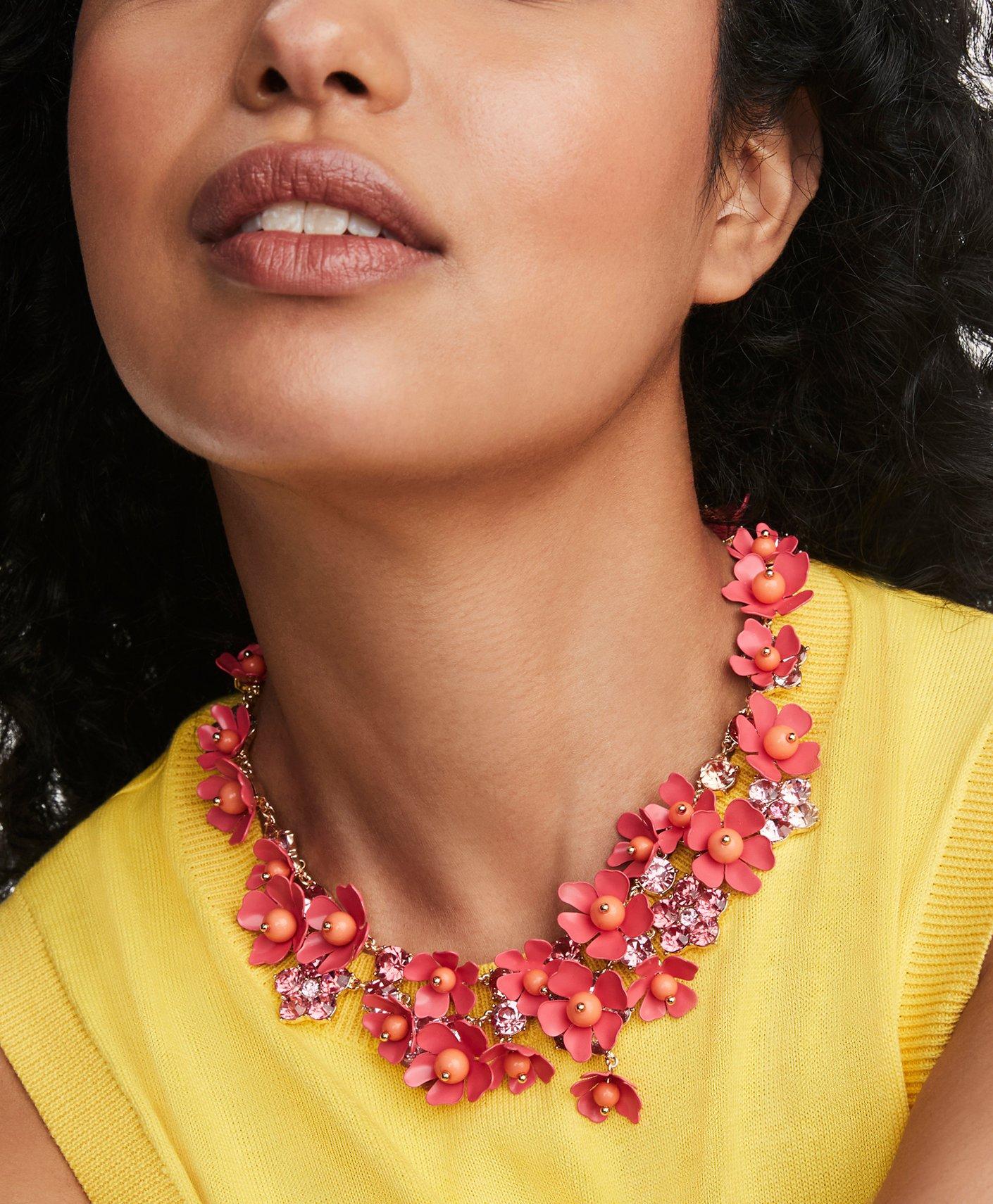 Enamel Floral Statement Necklace