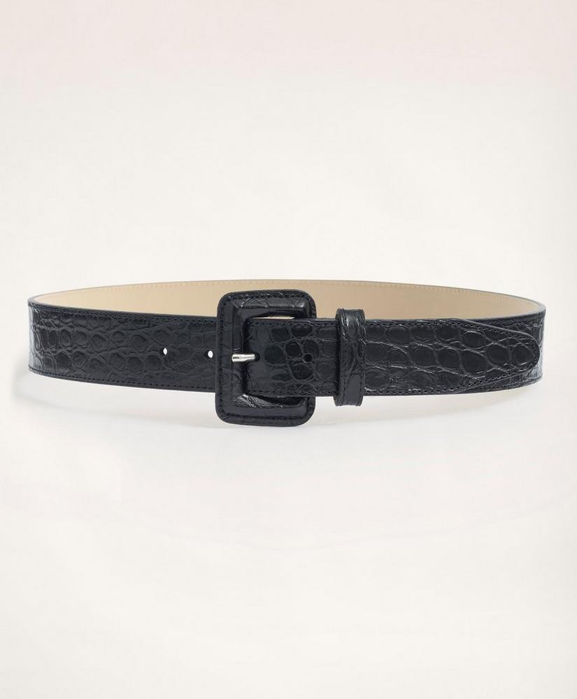 Leather Croc Embossed Belt, image 1