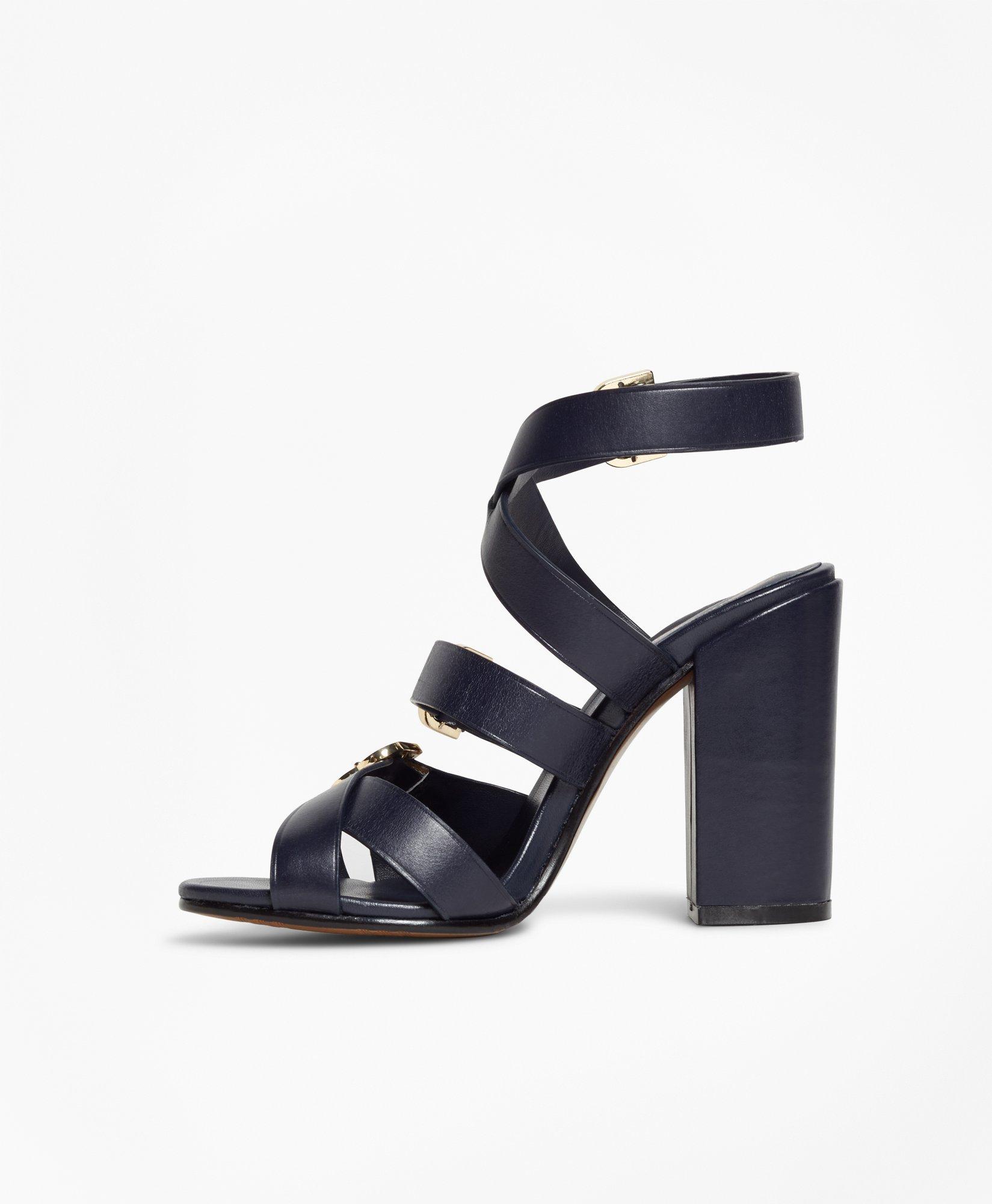 Black stacked heel sandals sale