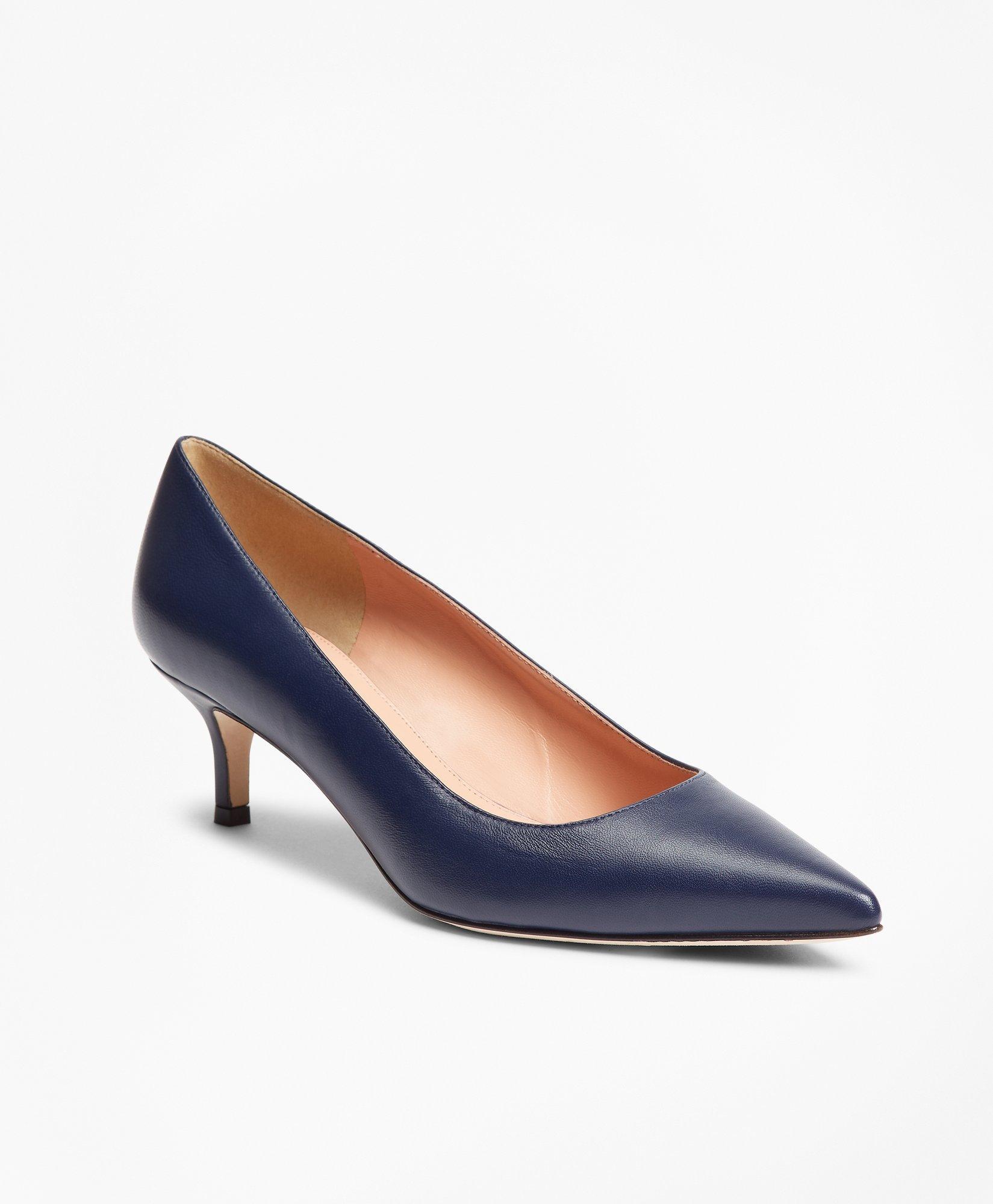 Navy leather sale kitten heels