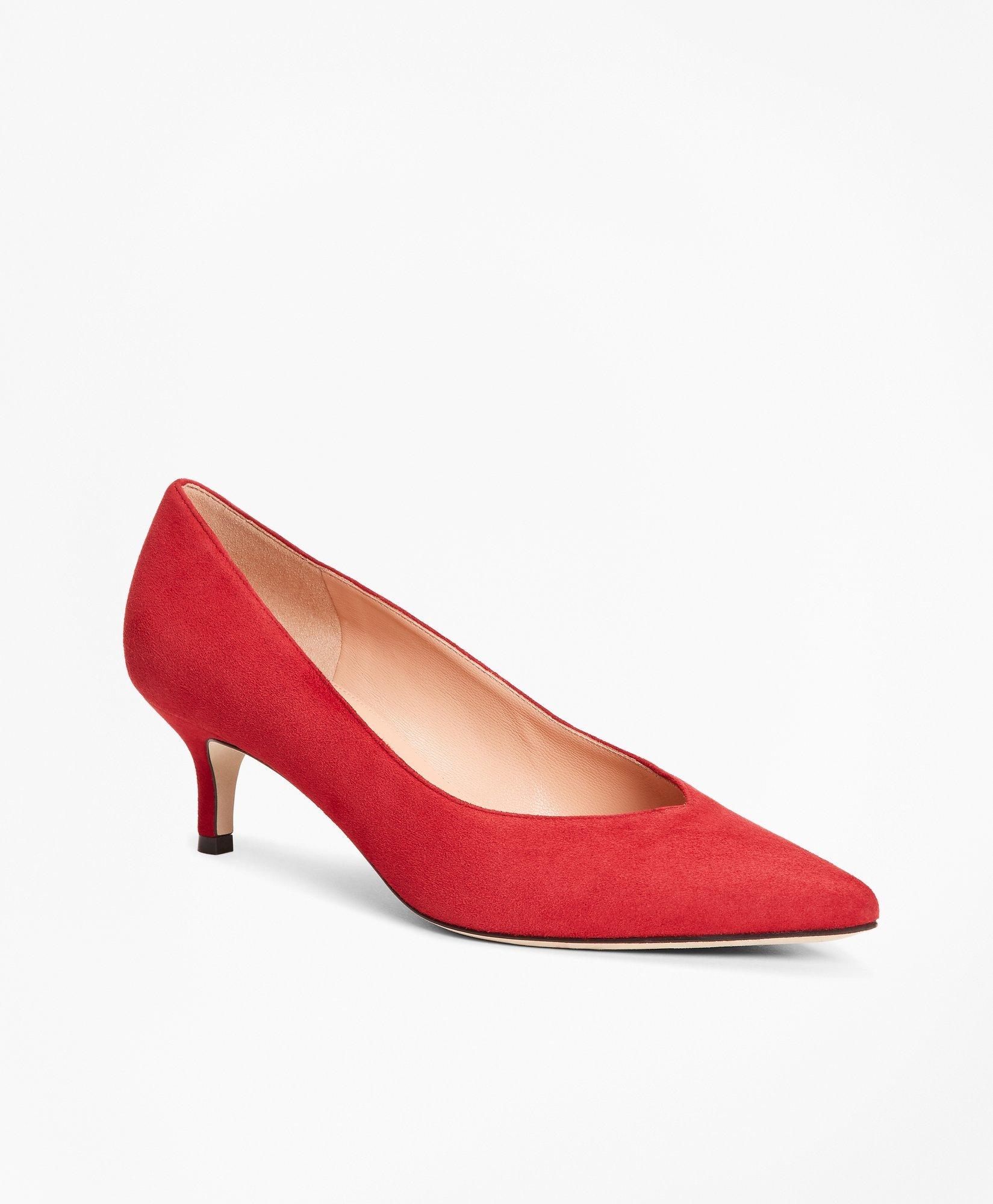 Red suede sales kitten heels