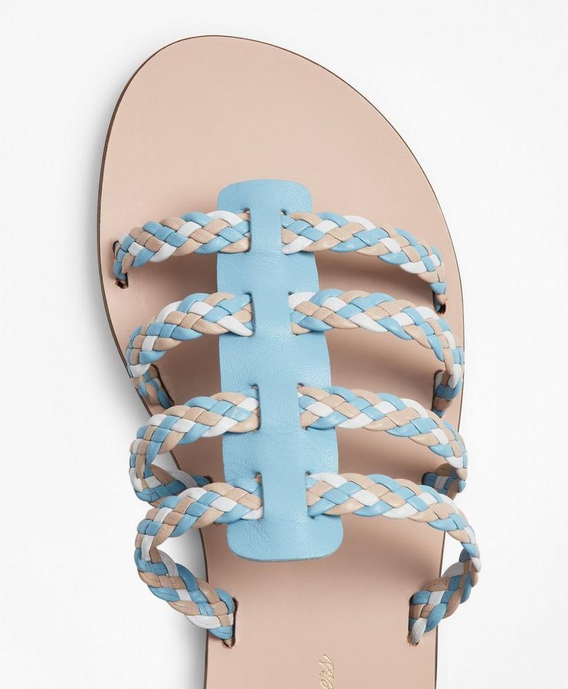 Braided Leather Slide Sandals, image 4