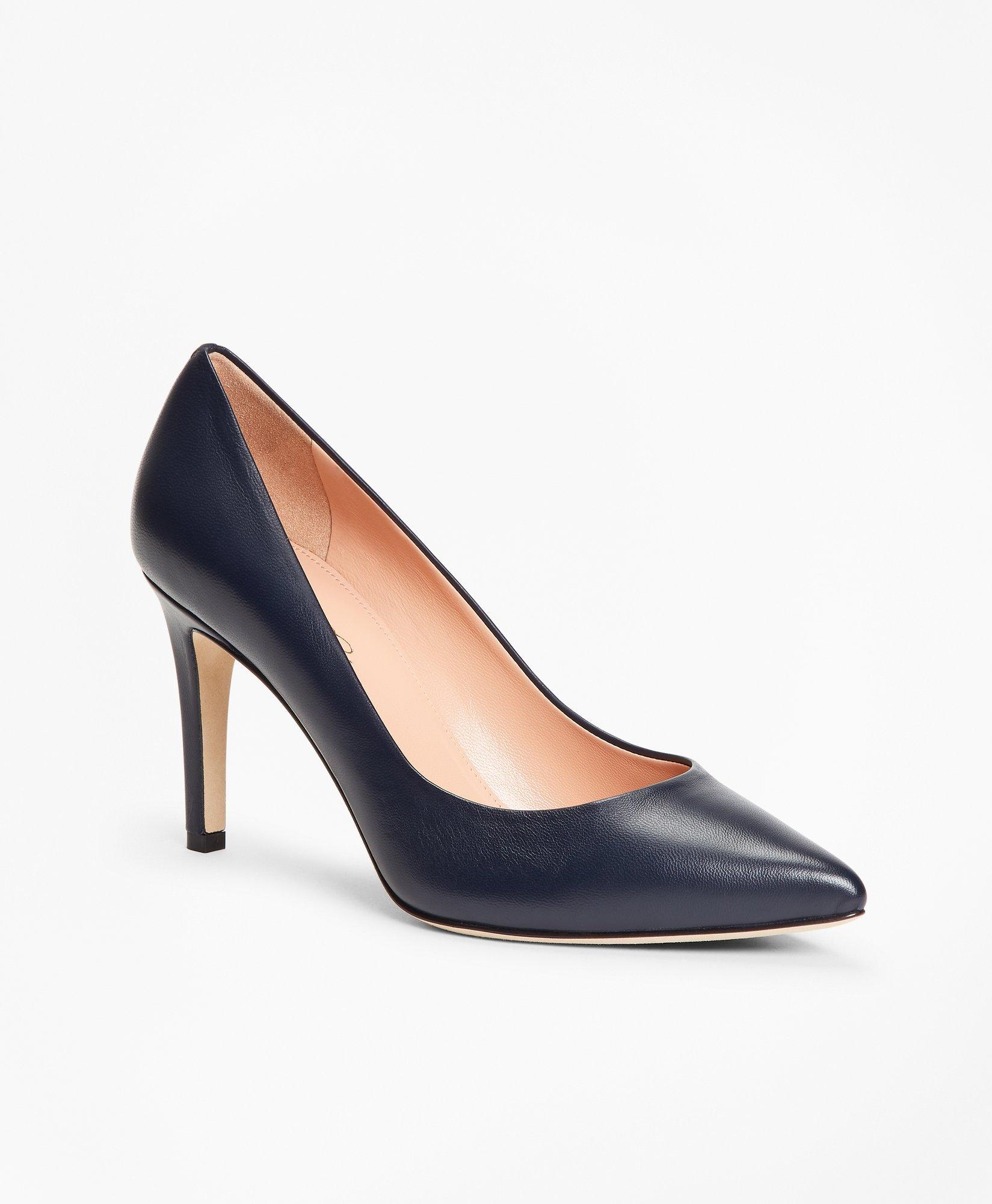 Leather Point Toe Pumps