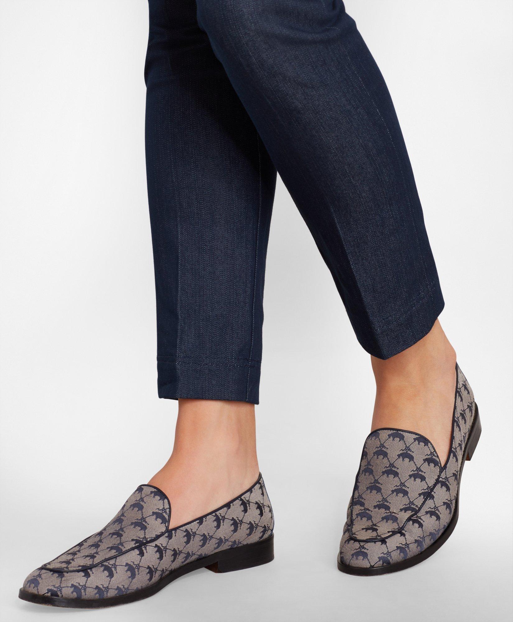 Leather-Trimmed Logo Jacquard Loafers