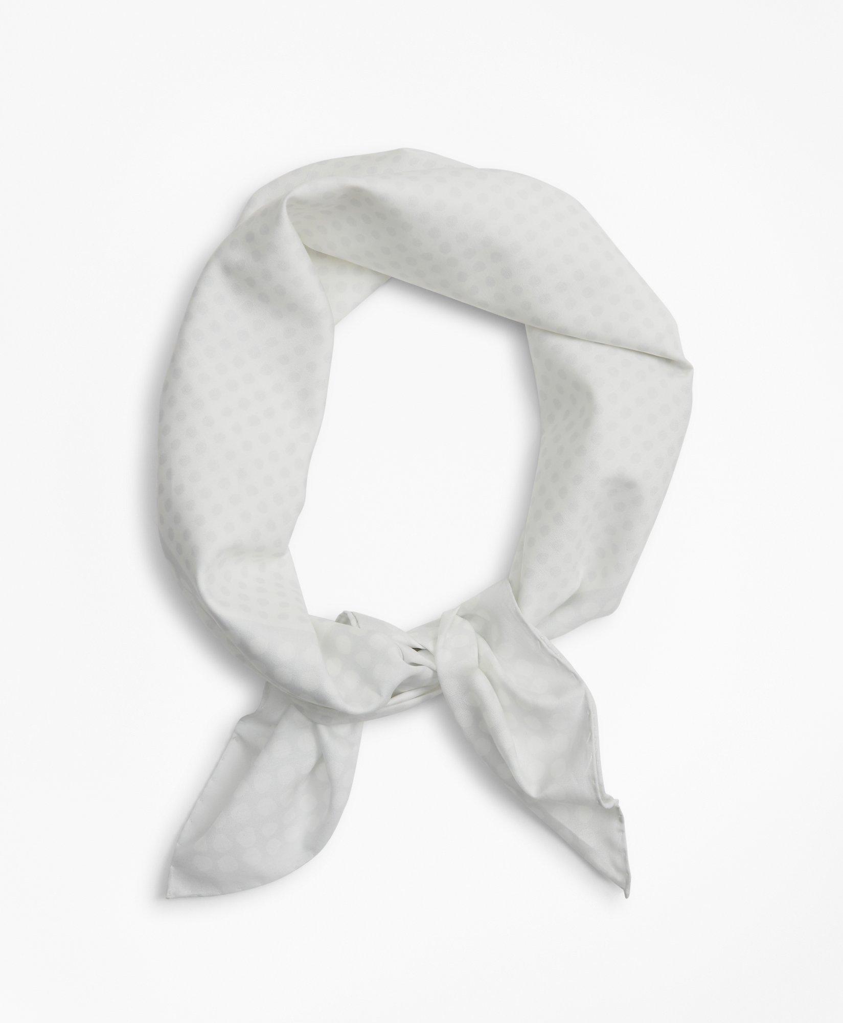 Small square scarf in white monogrammed printed cotton o…