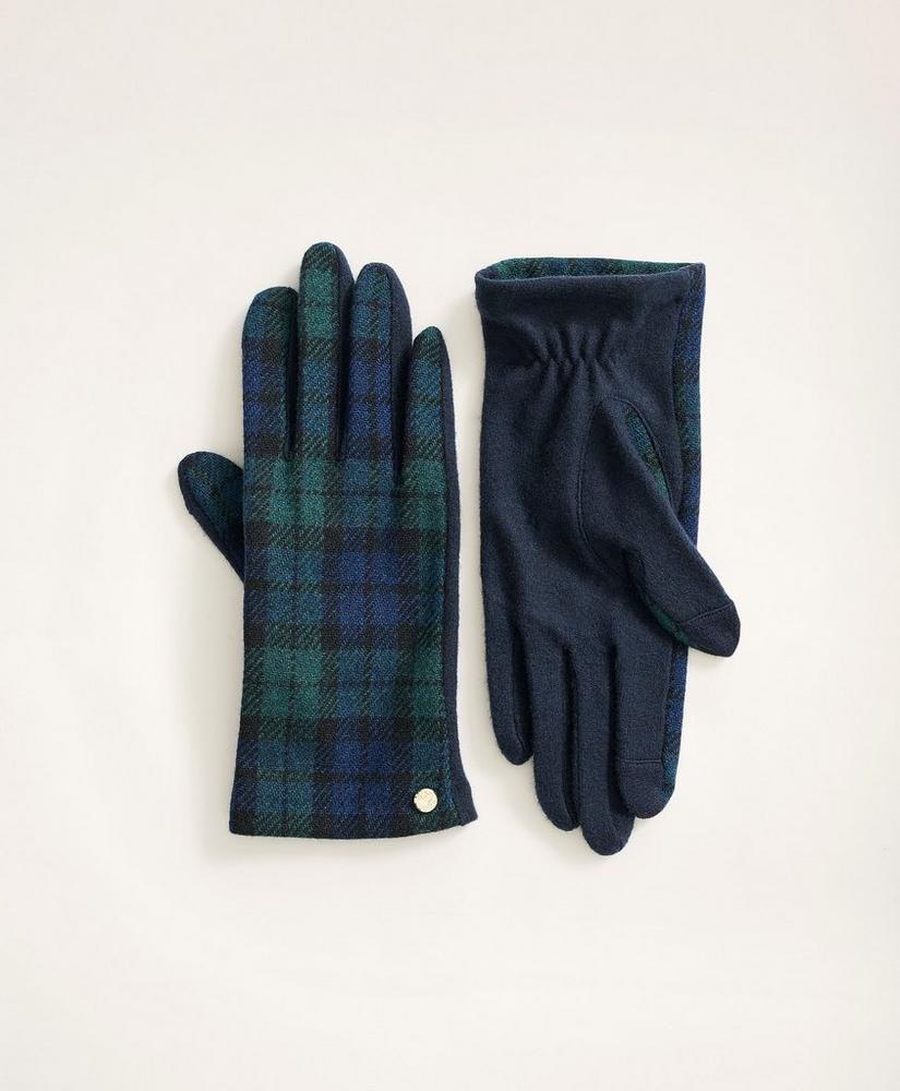 Wool Blend Black Watch Tartan Gloves, image 1