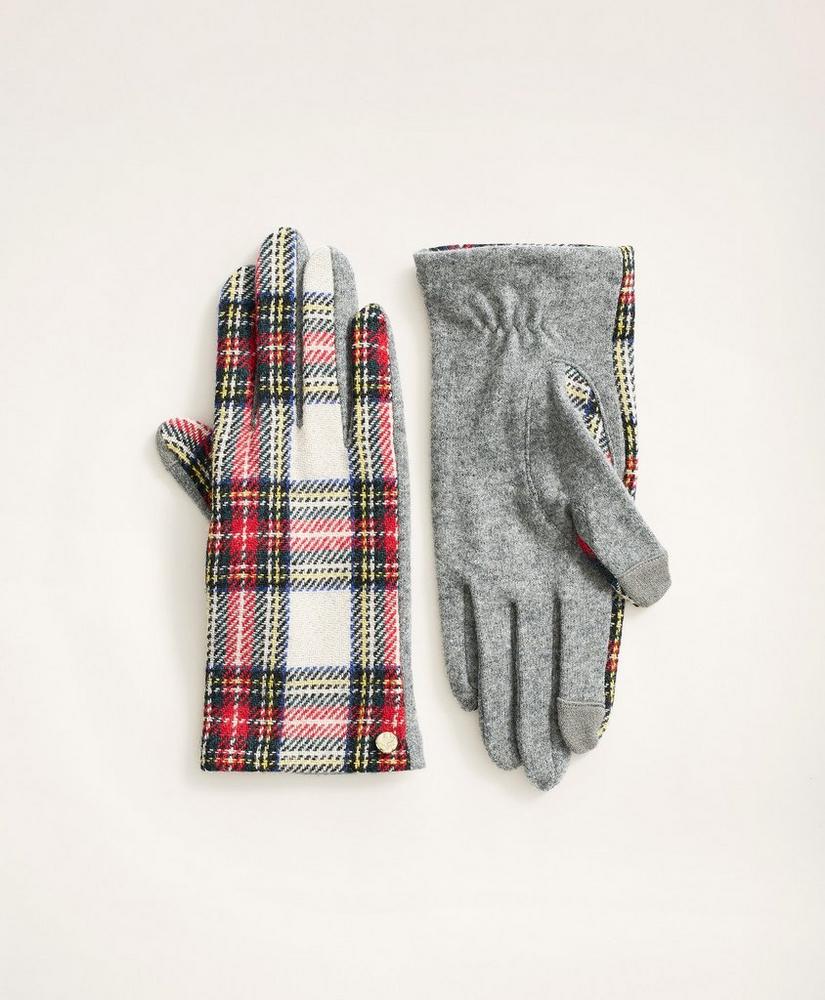 Wool Blend Tartan Gloves, image 1