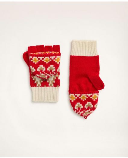 Merino Wool Knit Fair Isle Gloves, image 1
