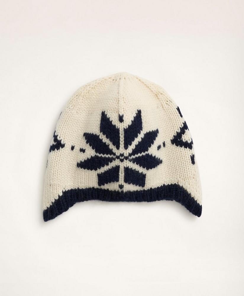 Wool Cashmere Knit Snowflake Hat, image 1