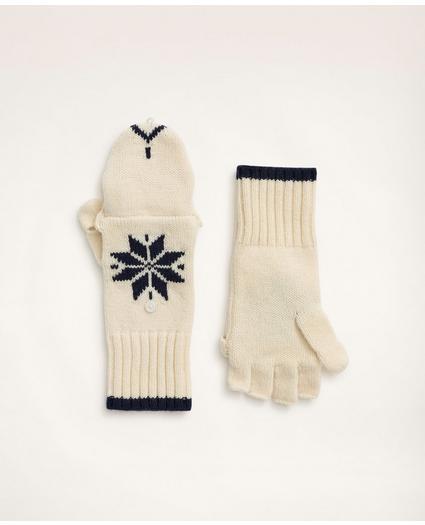 Wool Cashmere Knit Snowflake Gloves, image 1