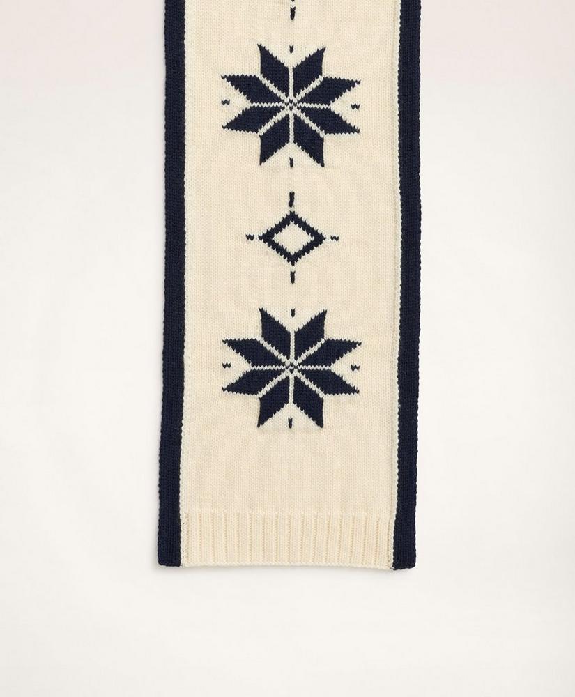 Wool Cashmere Knit Snowflake Scarf, image 2