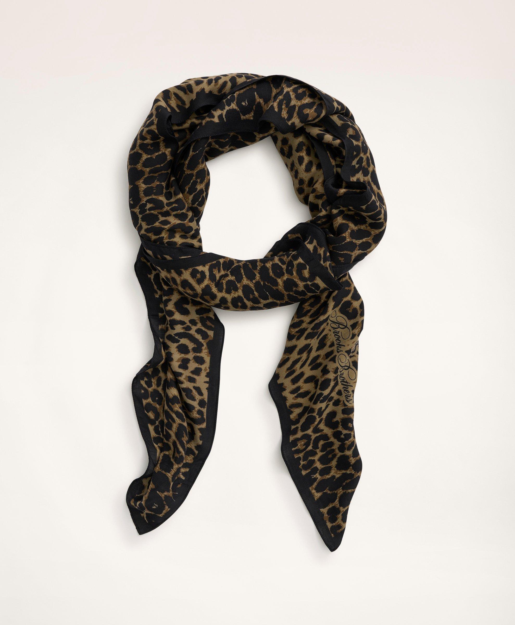 Brown Leopard Print Scarf