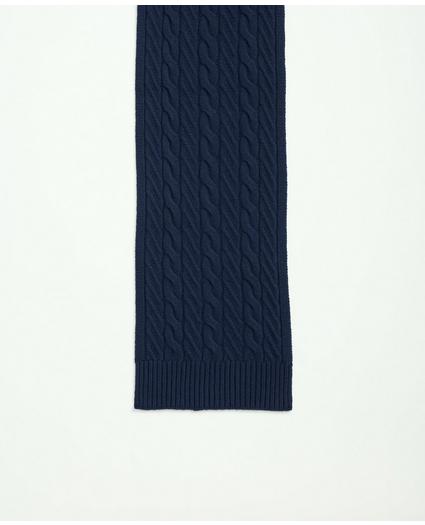 Merino Wool and Cashmere Blend Cable Knit Scarf, image 2