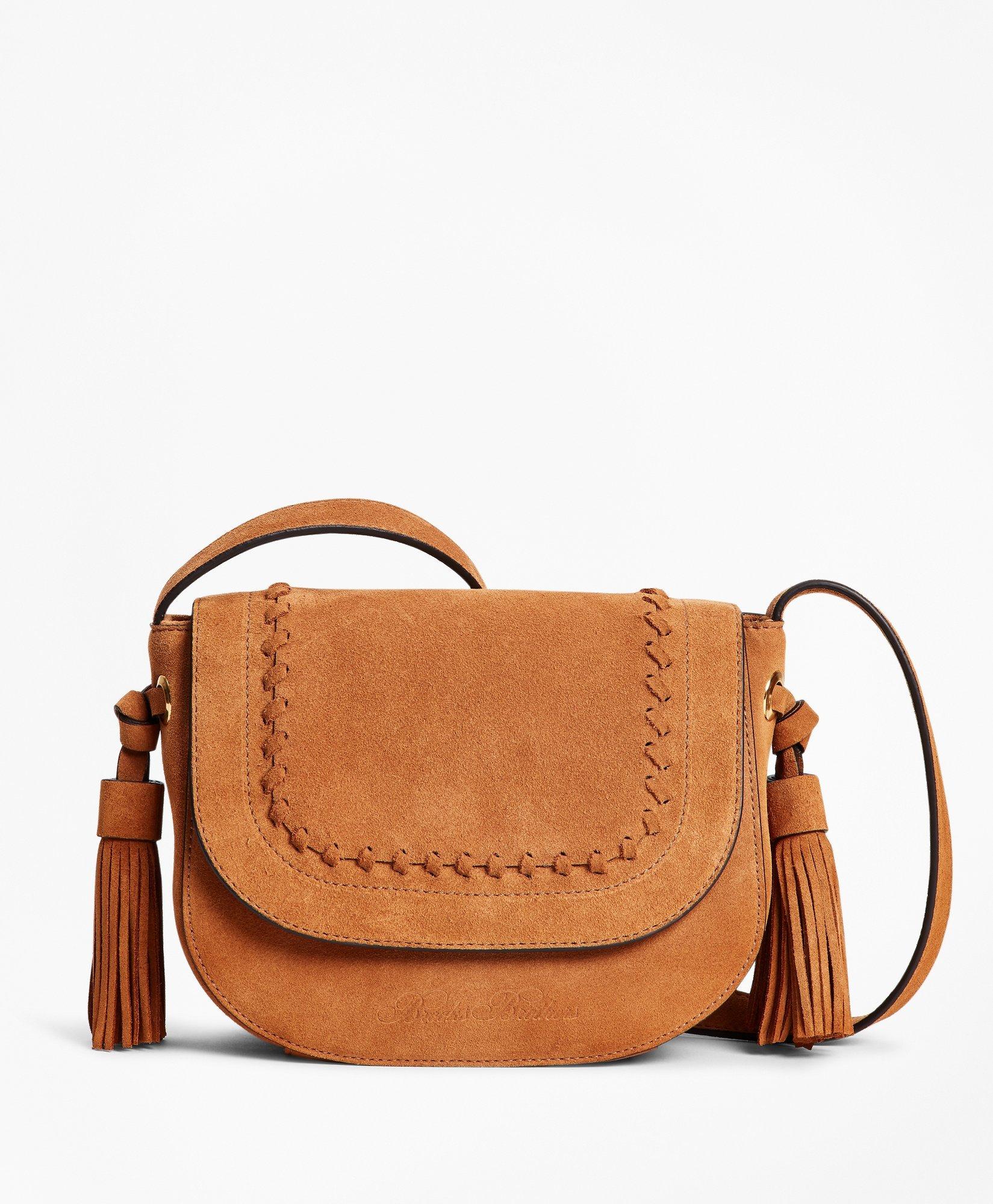 Leather and on sale suede saddle bag