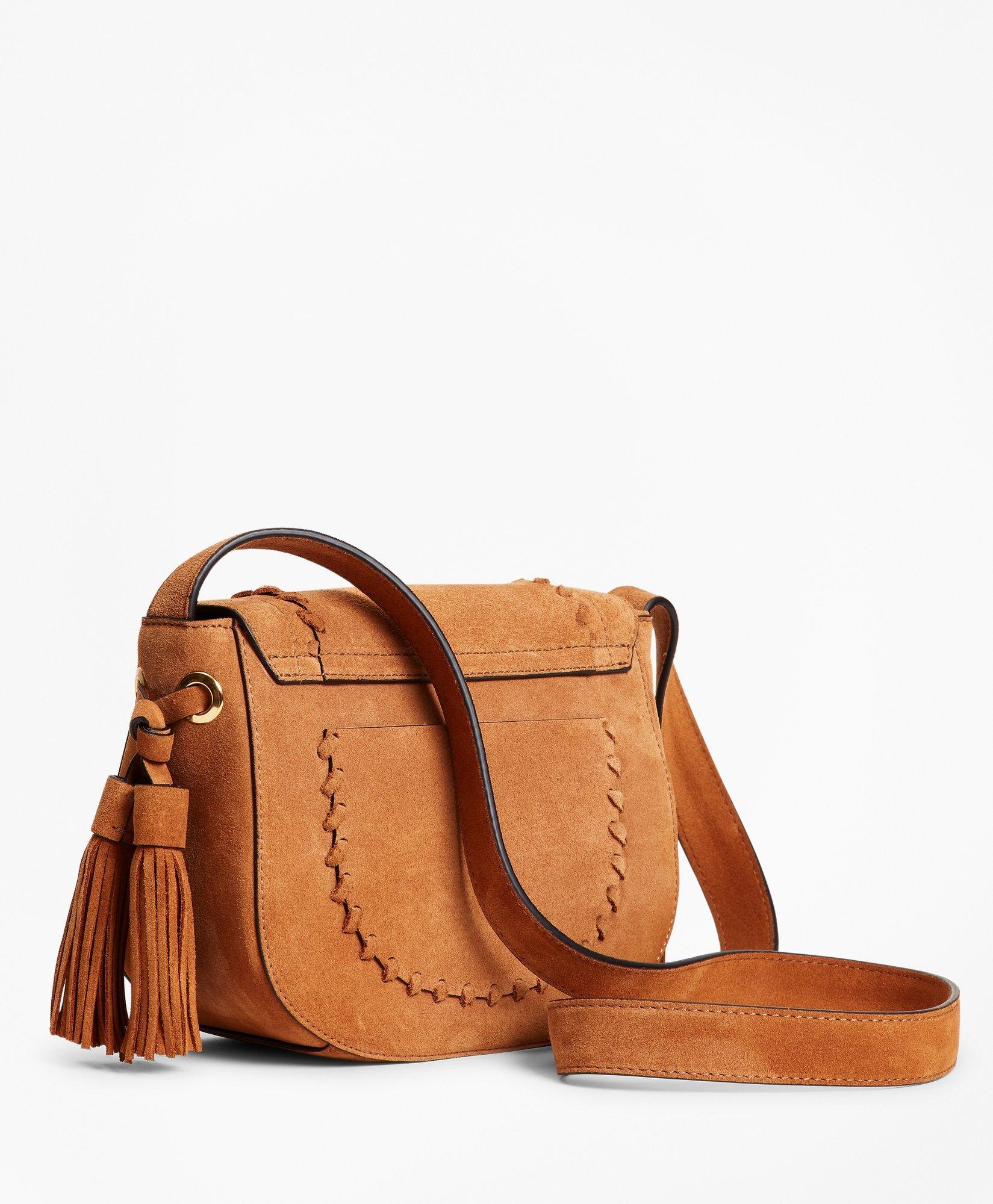 Leather and outlet suede saddle bag