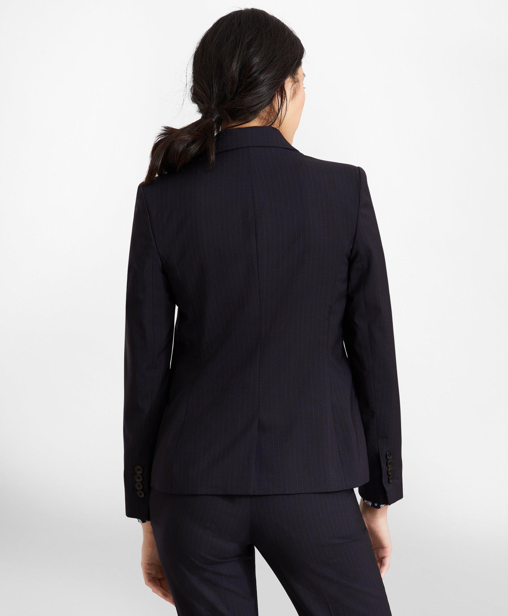 Pinstripe Stretch Wool Jacket