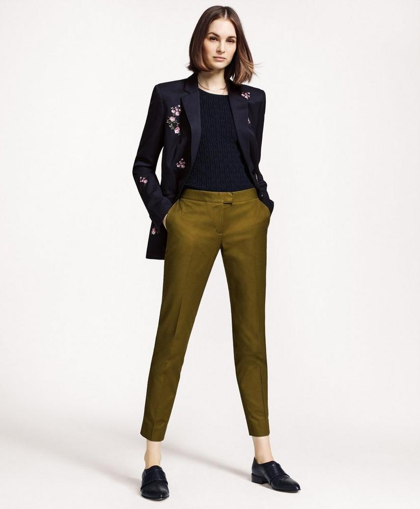 Floral-Embroidered Stretch Wool Jacket, image 2