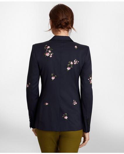 Floral-Embroidered Stretch Wool Jacket, image 4
