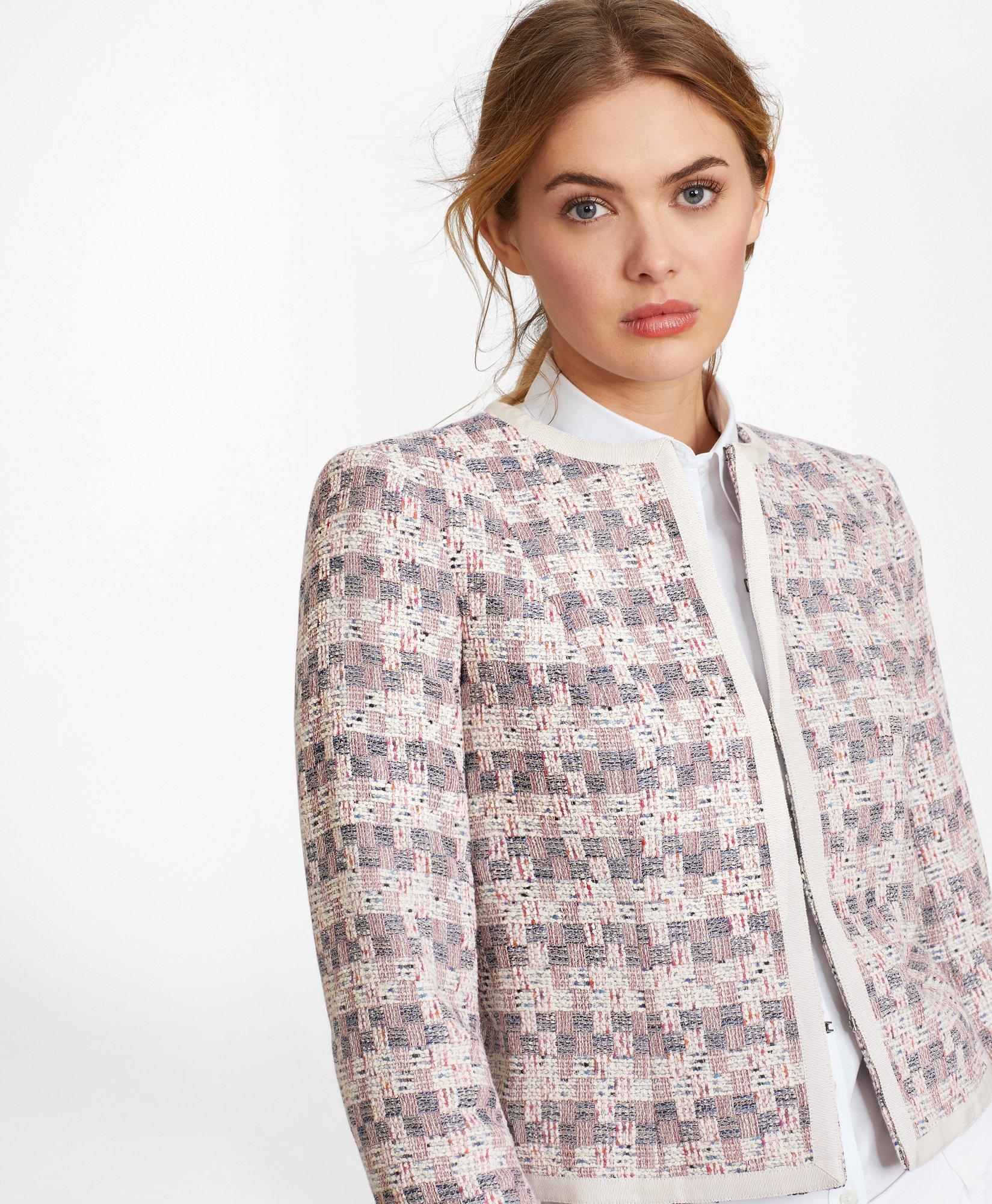 Tweed Jacket, Boucle Jacket Women, White Tweed Coat, Woman Jacket