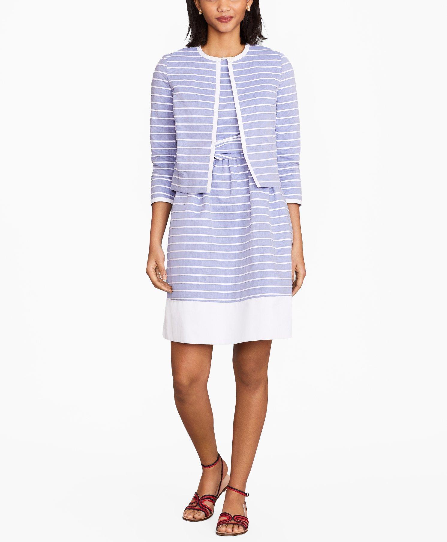 Striped Cotton Dobby Dress