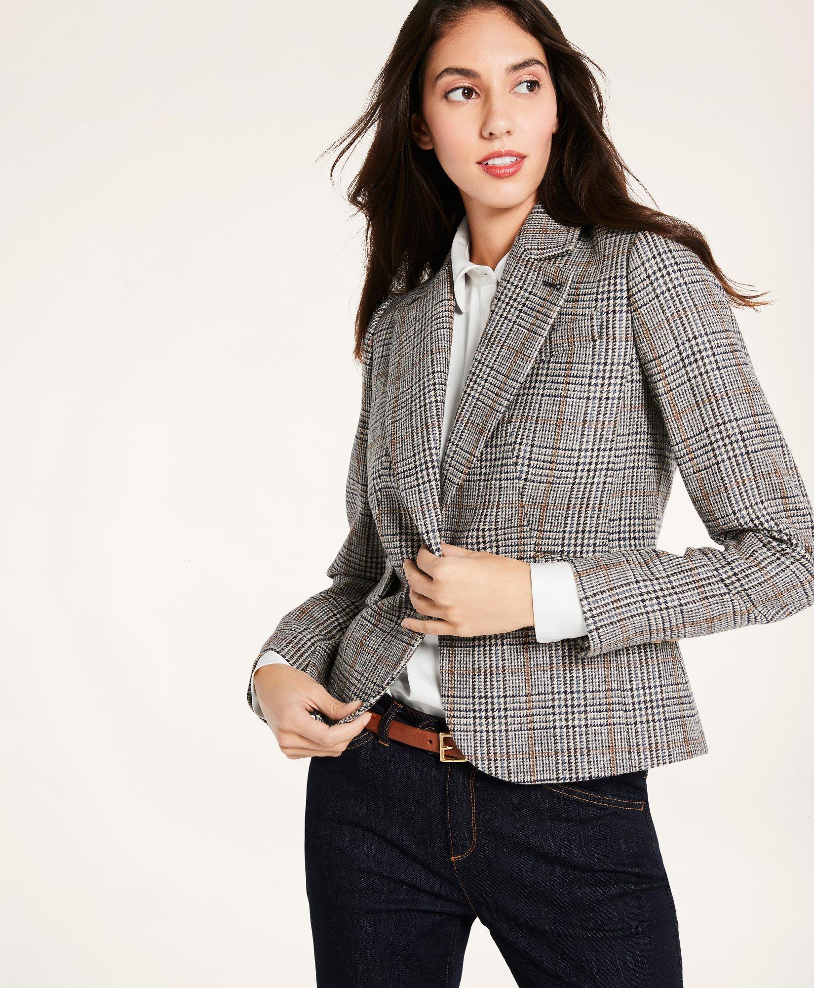 Wool plaid cheap jacket womens