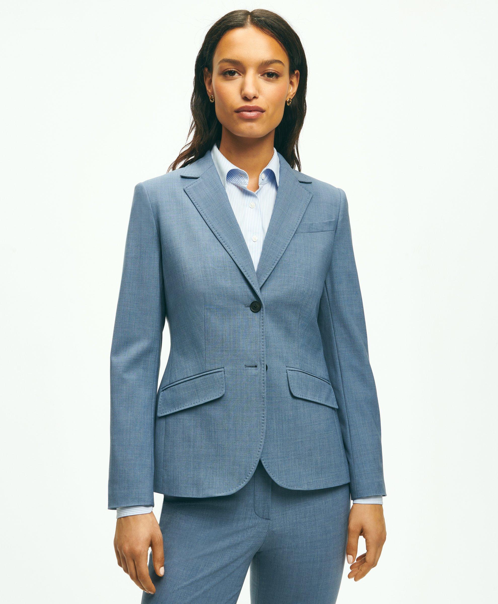 Office Women Suit With Straight Skirt, Wrap Asymmetric Blazer