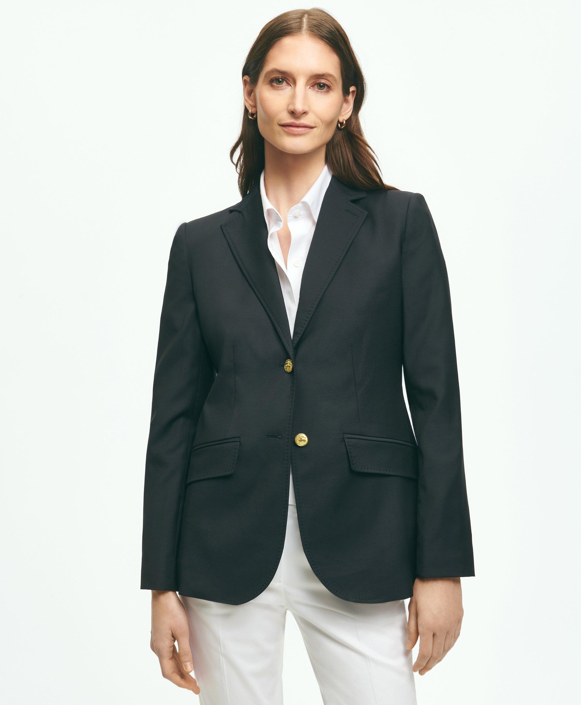 GOLD BLAZER WITH PADDED SHOULDERS