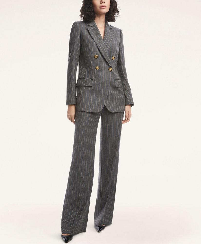 Wool Blend Double-Breasted Pinstripe Jacket, image 1