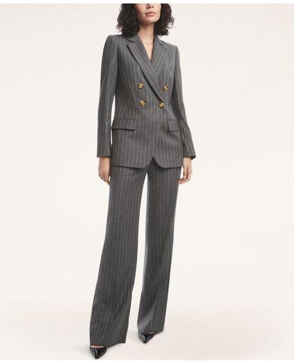 Wool Blend Double-Breasted Pinstripe Jacket, image 1