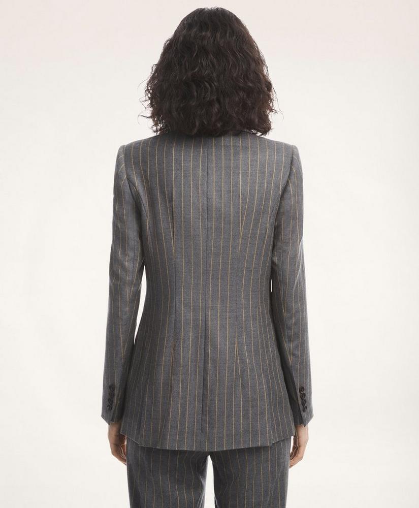 Wool Blend Double-Breasted Pinstripe Jacket, image 3
