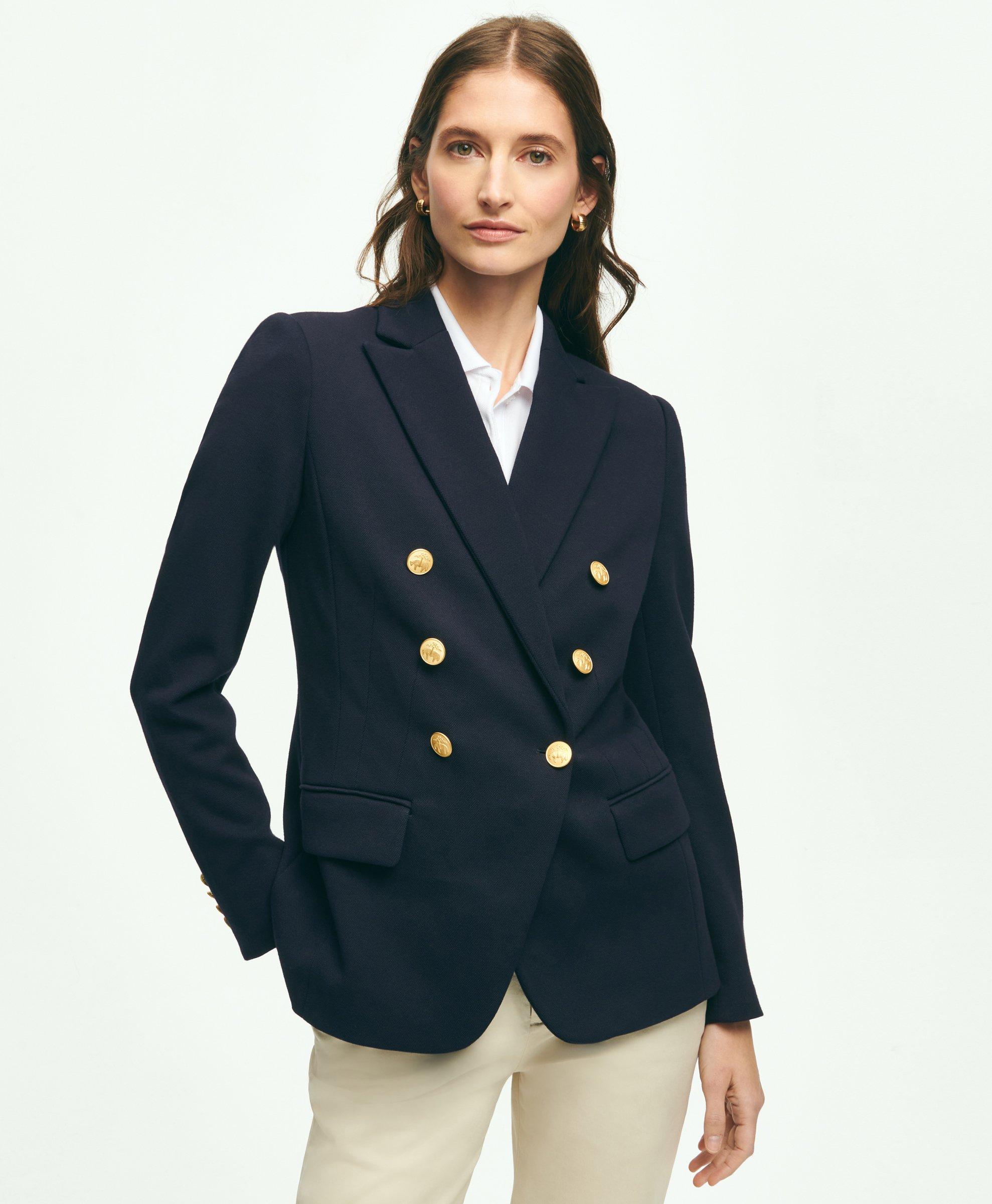 Navy cotton blazer outlet womens